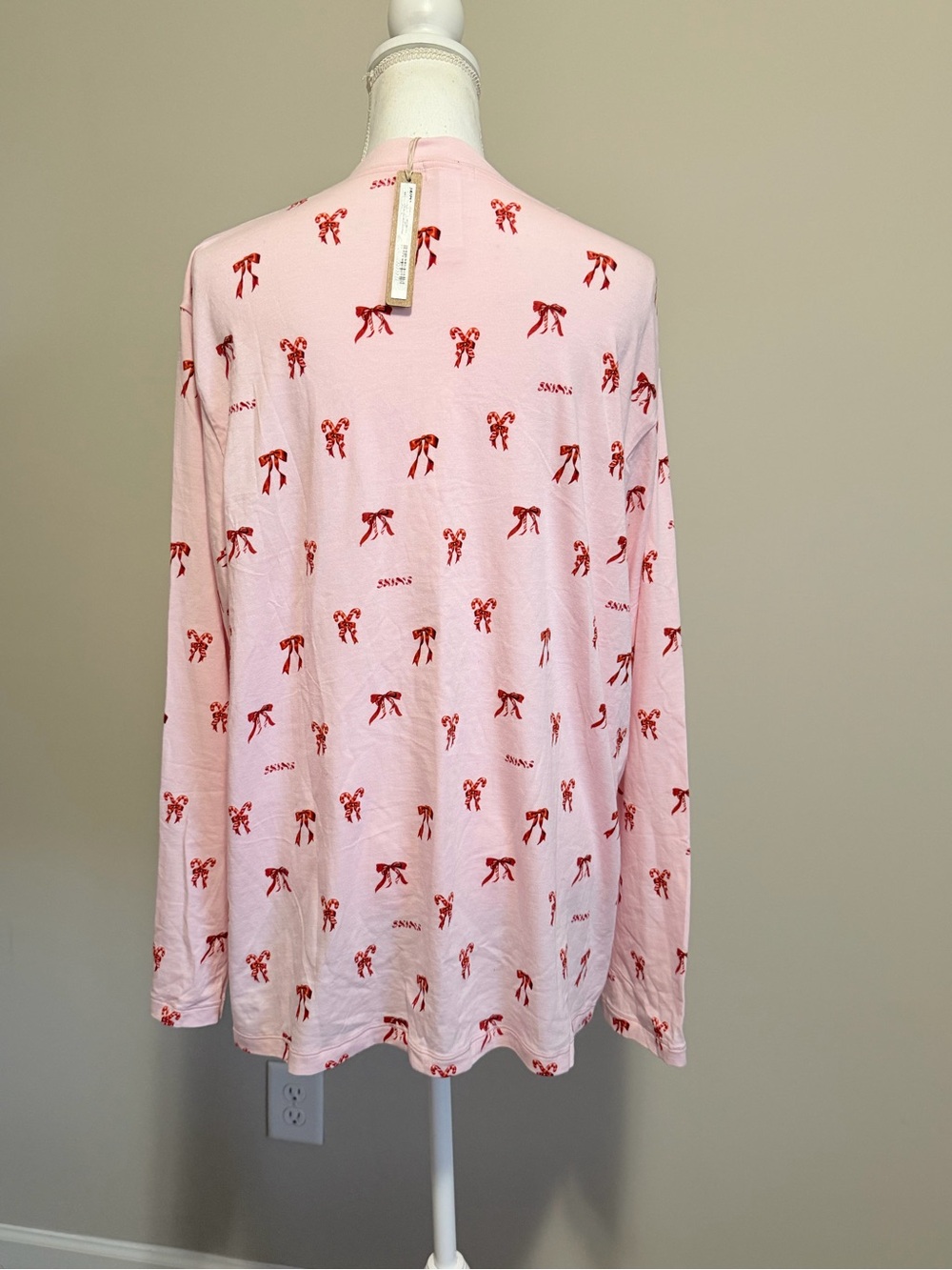 Skims long sleeve relaxed fit boyfriend tee limited edition sz XL cozy chic NWT - Picture 4 of 8
